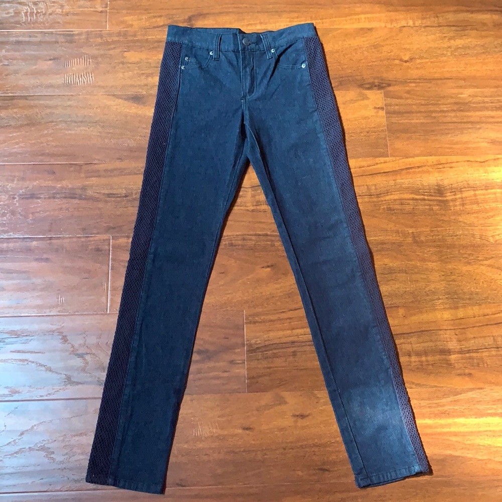 Dark Blue Net tight straight cut jeans